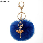 Llavero con Peluche de Conejito Bailarín - Pompón de Piel Sintética Suave, Regalo Elegante para Muje