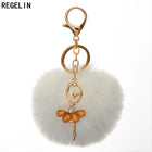 Llavero con Peluche de Conejito Bailarín - Pompón de Piel Sintética Suave, Regalo Elegante para Muje