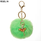 Llavero con Peluche de Conejito Bailarín - Pompón de Piel Sintética Suave, Regalo Elegante para Muje