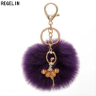 Llavero con Peluche de Conejito Bailarín - Pompón de Piel Sintética Suave, Regalo Elegante para Muje