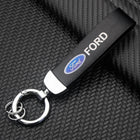 Llavero Ford Original de Cuero y Metal - Accesorio Premium para Mustang, Focus, Fiesta, Mondeo, Tran