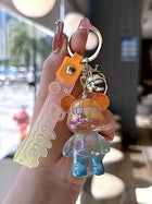 Llavero con Foto Personalizado - Osito Degradado Creativo, Colgante Premium para Mochila