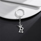 Llaveros Originales para Coche - Corona DIY A-Z Letras Colgante Acero Inoxidable Personalizado Regal