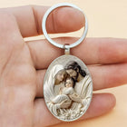Llaveros Originales para Coche - Diseño Retro Virgen María con Gema del Tiempo, Llavero Premium para