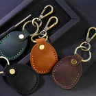 Llavero con AirTag de Cuero Genuino - Funda Protectora para Mascotas, Equipaje y Bolsos