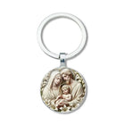 Llaveros Originales para Coche - Diseño Retro Virgen María con Gema del Tiempo, Llavero Premium para