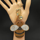 Llavero GPS para Adultos con Alzheimer - Big Fat Brown Bee con Cristal y Borla - Accesorio Elegante