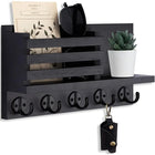 Llaveros Personalizados Metal - Perchero de Pared con Estante para Correo y 5 Ganchos