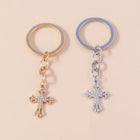 Llavero a Crochet Paso a Paso: Cruz Elegante con Cristal – Colgante Religioso Premium para Coche, Bo