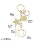 Bag Charm Premium de Trébol de 4 Hojas con Flor de Cristal - Llavero Elegante para Bolso