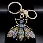 Llaveros Bonitos para Mujer - Colgante Abeja Vintage Cristal y Rhinestone, Llavero Elegante para Bol