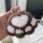Llaveros Originales para Coche - Pompón de Piel de Vison, Diseño de Pata de Gato, Regalo Elegante pa