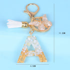 Llaveros Originales para Coche - Elegancia Blanca con Iniciales y Borla de Mariposa