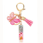 Bag Charm Personalizado: Llavero Letra Inicial Rosa con Colgante Mariposa - Accesorio Premium para B