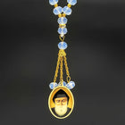 Llavero para Bolso San Charbel - Colgante Religioso de Acero Inoxidable Dorado, Amuleto de Oración p