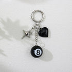 Llavero Personalizado Corazón Punk Estrella Billar 8 - Regalo Original para Mujer