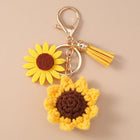 Llaveros Crochet Hechos a Mano - Girasol Tejido para Mujer, Llavero Crochet Original para Bolso y De