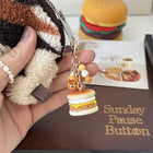 Llavero Personalizado Hamburguesa Cute - Colgante de Resina para Llavero del Día del Padre