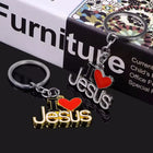 Llavero para Bolso Corazón Religioso I Love Jesus - Colgante de Aleación, Regalo de Fe Cristiana
