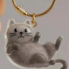 Llavero para Bolso de Acrílico Transparente con Cápsula para Pelo de Gato - Charm Portátil y Elegant