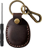 Llavero con AirTag de Cuero Genuino - Funda Protectora para Mascotas, Equipaje y Bolsos