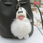 Llavero con Peluche Pompom Bebé Durmiendo - Suave y Esponjoso Llavero de Peluche para Mujer, Decorac