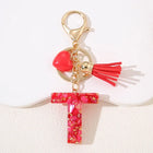 Llavero con Foto Personalizado: Inicial A-Z con Borla para Mujer, Regalo San Valentín