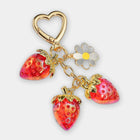Bag Charm Dulce y Tierno: Llavero Corazón Fresa Semitransparente para Bolso