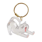 Llavero para Bolso de Acrílico Transparente con Cápsula para Pelo de Gato - Charm Portátil y Elegant