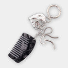 Bag Charm Coquette Aesthetic Llavero para Bolso con Colgante Corazón Plateado y Peine Acetato