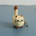 Llavero con peluche de gatito tejido a mano - Muñeco sonriente de crochet, llavero de punto, serie d