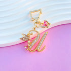 Llavero para Bolso Boutique Angel Iniciales A-Z Mariposa Cristal Metal Charm Colgante Regalo Madre M