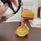 Llavero Personalizado Hamburguesa Cute - Colgante de Resina para Llavero del Día del Padre