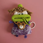 Llaveros Originales para Regalo - Funny Sausage Mouth Girl Crochet Keychain Personalizado