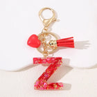 Llavero con Foto Personalizado: Inicial A-Z con Borla para Mujer, Regalo San Valentín