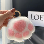 Llaveros Originales para Coche - Pompón de Piel de Vison, Diseño de Pata de Gato, Regalo Elegante pa