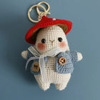 Llavero con Peluche de Conejo Champiñón a Crochet - Labubu Llavero Precio, Llaveros con Peluches Art