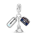 Llaveros Charms de Plata 925: Torre Eiffel, Coliseo, Arco del Triunfo - Luminosos y Elegantes