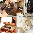 Llavero para bolso de cuero con forma de corazón y pata - Recuerdo para dueños de perros y gatos