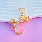 Llavero para Bolso Boutique Angel Iniciales A-Z Mariposa Cristal Metal Charm Colgante Regalo Madre M