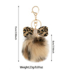 Llavero para Bolso de Pelo con Lazo Estampado Leopardo - Accesorio Premium