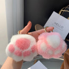 Llaveros Originales para Coche - Pompón de Piel de Vison, Diseño de Pata de Gato, Regalo Elegante pa