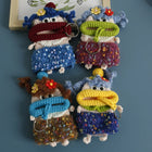 Llaveros Originales para Regalo - Funny Sausage Mouth Girl Crochet Keychain Personalizado