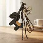 Llavero con Peluche de Caballo de Diseño Vintage - Llavero de Cuero PU Premium