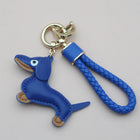 Llavero con Foto Personalizado - Sausage Dog PU Leather Colgante para Llaves, Regalo Original para H