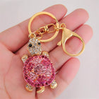 Llaveros Originales para Coche 2025: Elegante Llavero de Cristal Rhinestone Tortuga para Mujer - Acc