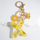 Llavero para moteros con inicial personalizada - Girasol amarillo fashion premium