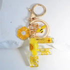 Llavero para moteros con inicial personalizada - Girasol amarillo fashion premium
