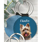 Llavero con Foto Personalizado para Mascotas - Perro Gato Retrato Nombre Cuero Recuerdo Premium