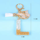 Llaveros Originales para Coche - Elegancia Blanca con Iniciales y Borla de Mariposa